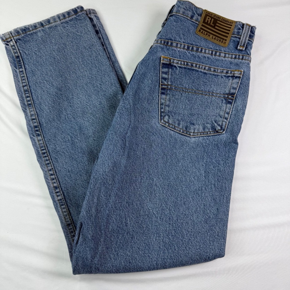 Polo Jeans Co Ralph Lauren Relaxed Fit High Rise Straight Leg Jeans 10x31 Blue
